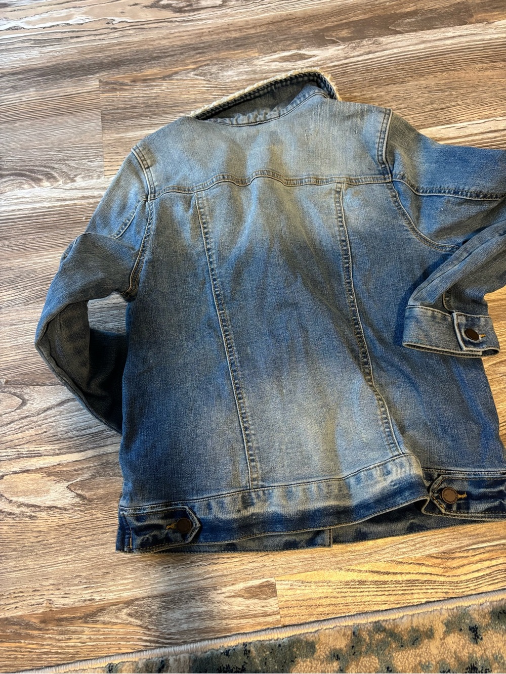 Sherpa Collar Denim Jacket - Light Blue - Picture 3 of 5